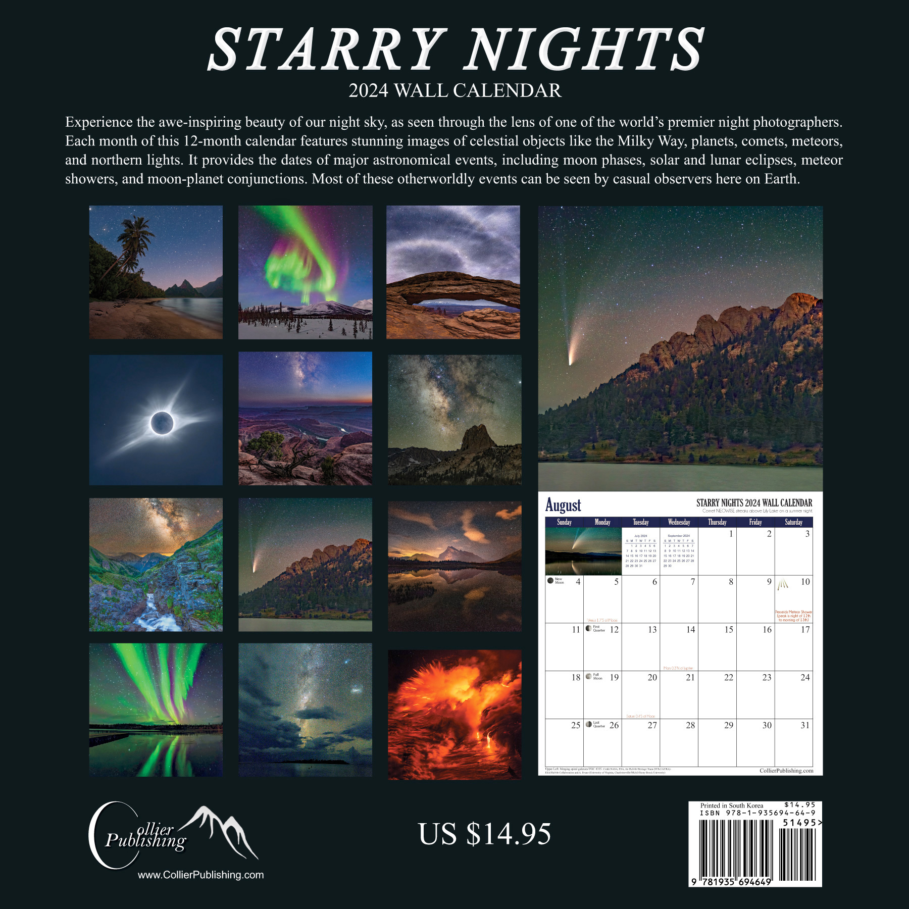 Starry Nights Calendar, Back Cover